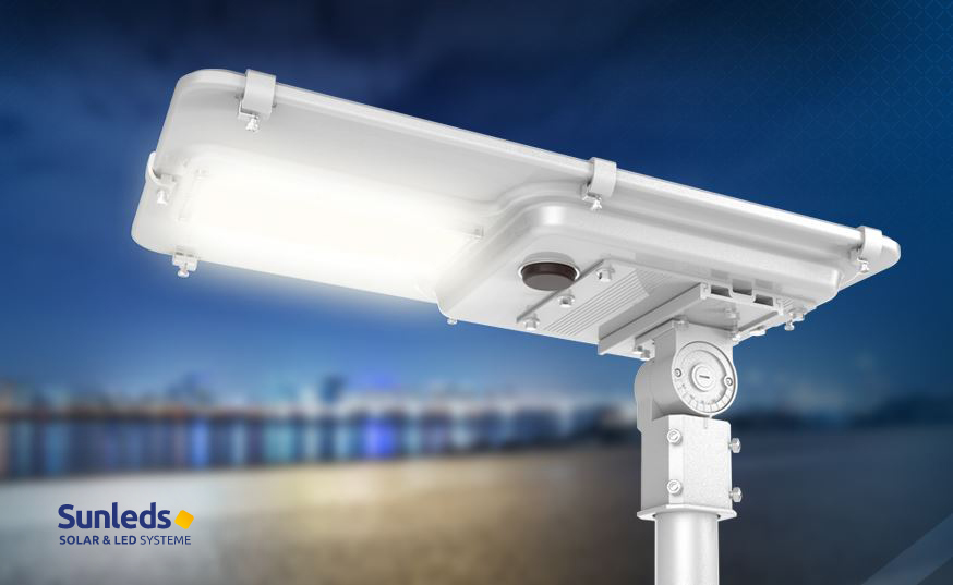 LED Solar Straßenbeleuchtung SUNLEDS ESL PRO warmweiß 3000 K